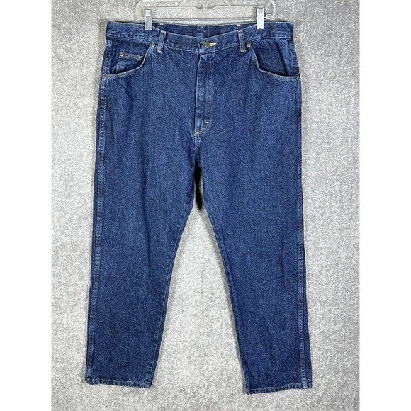 Wrangler Rugged Wear Straight Leg Jeans Mens Size 40x30 Dark Wash Blue‎ Denim - Picture 1 of 9